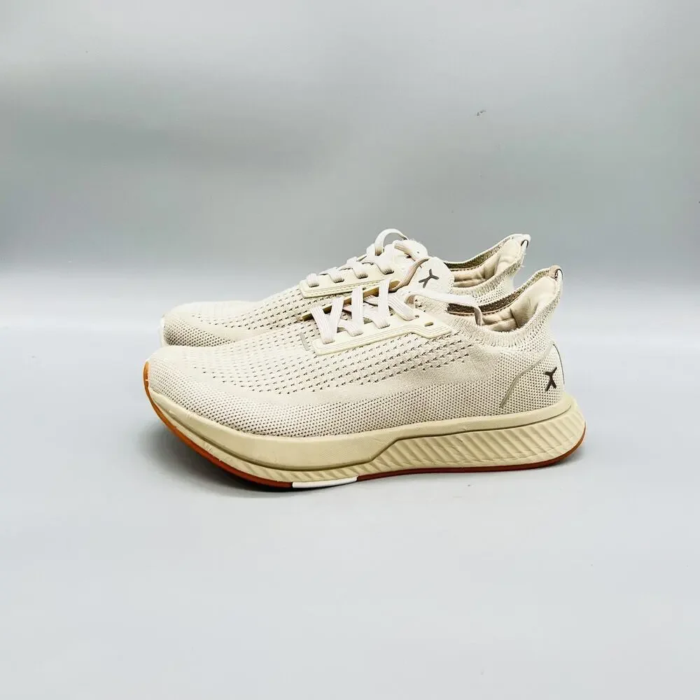 Flux Shoes Womens 7 Beige Knit Adapt Low Top Running Athletic Sneakers Comfort